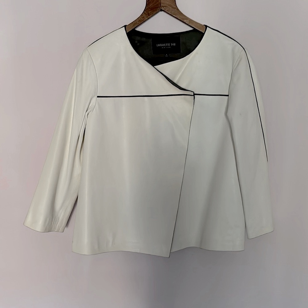 Lafayette 148 Natural New York women’s very soft jacket made of genuine leather